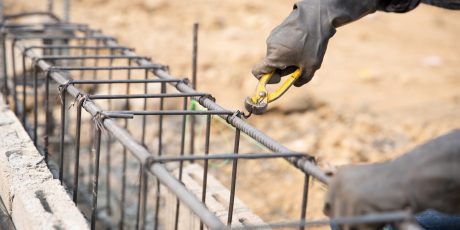 steel bar on site of construction