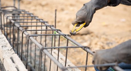 steel bar on site of construction